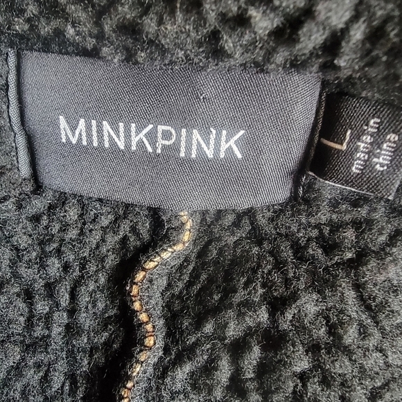 MINKPINK Leopard floral Sherpa Jacket size large - Picture 8 of 11